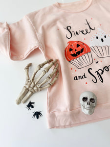SWEET N SPOOKY Cupcakes• kids pullover (peach)