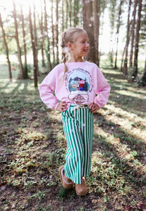 WINTERGREEN STRIPE • kids ankle pants