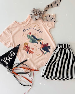 COME, WE FLY • tee (women + babies + kids) in peach