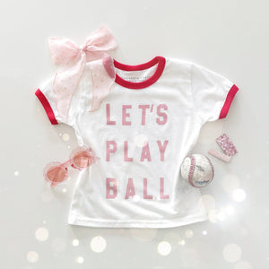LET'S PLAY BALL • kids ringer tee (peony ink)
