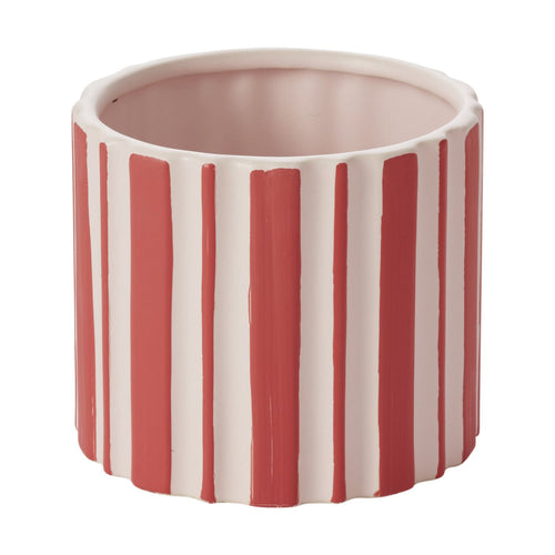 PINK & RED STRIPE pot and vase