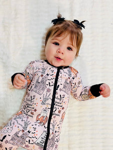 HOUSE IS HAUNTED • button down pj's (women) two-piece