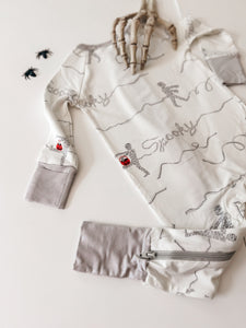 TRICK OR TREAT MUMMIES • baby zipper pjs (one-piece)