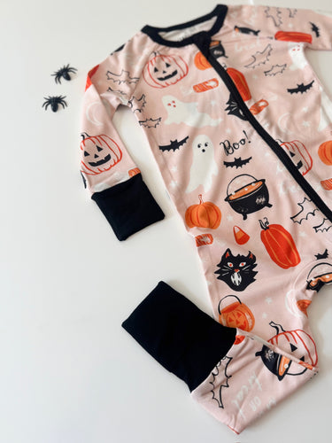 HALLOWEEN NIGHT • baby zipper pjs (one-piece)