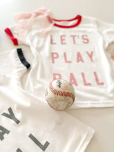 Load image into Gallery viewer, LET&#39;S PLAY BALL • kids ringer tee (peony ink) FLASH