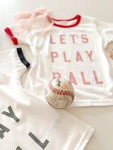 Load image into Gallery viewer, LET&#39;S PLAY BALL • kids ringer tee (peony ink)