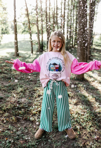 WINTERGREEN STRIPE • kids ankle pants