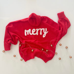 MERRY • women's embroidered sweater (2 colors)