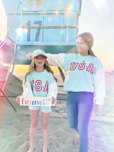 Load image into Gallery viewer, USA • Women&#39;s color block pullover