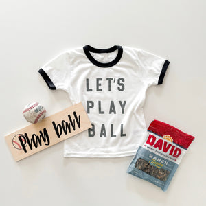 LET'S PLAY BALL • kids ringer tee (gunmetal ink)