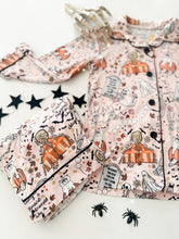 Load image into Gallery viewer, HOUSE IS HAUNTED • kids button down pj&#39;s (two-piece)