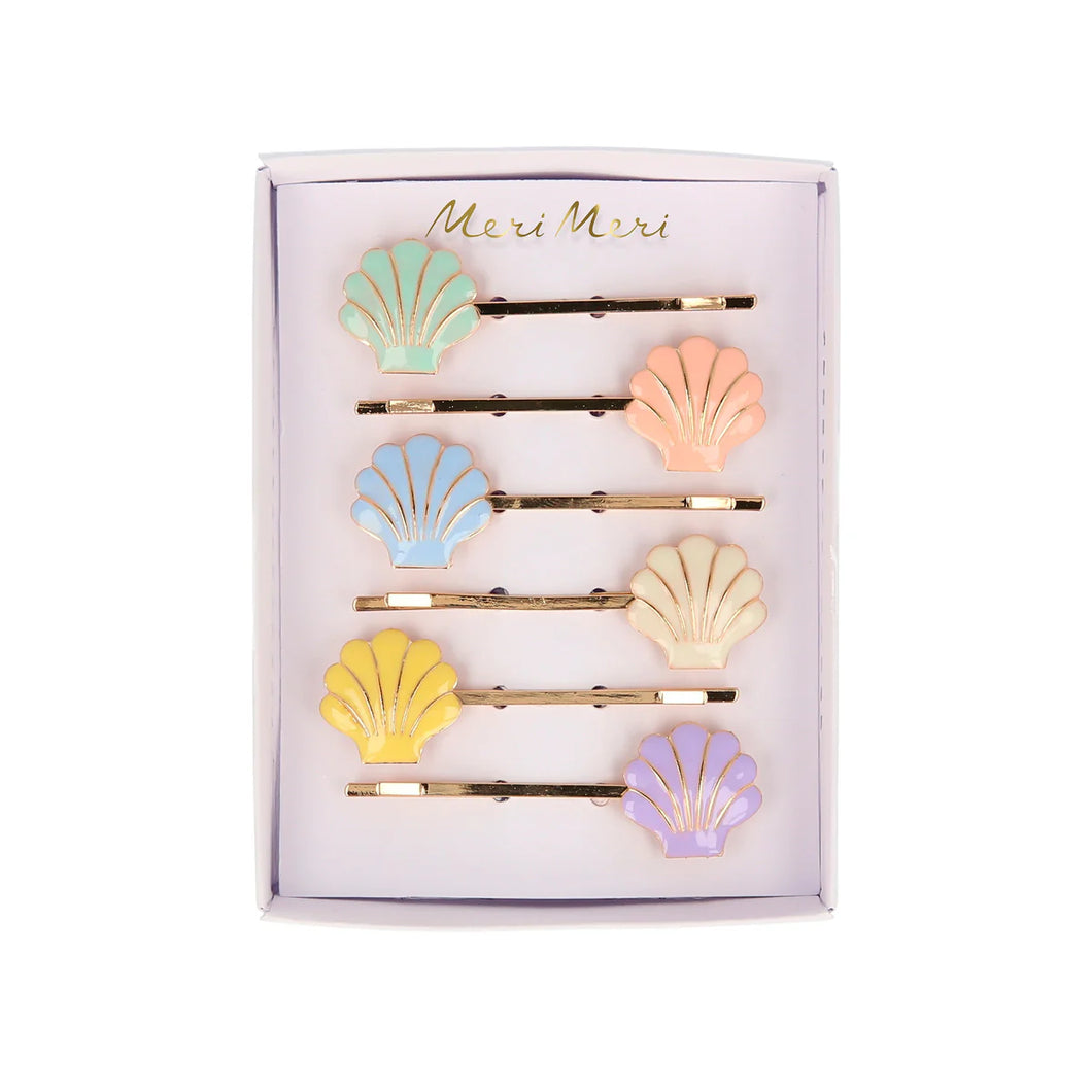 Enamel Shell Hair Slides by Meri Meri