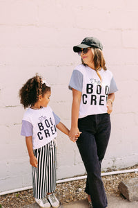 BOO CREW •contrast stripe sleeves (women + kids)