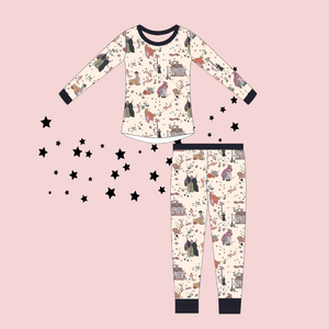 HOCUS POCUS • bamboo kids pjs (cream) adult joggers + kids CLOSEOUT