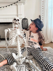 A LOT OF SPOOKY • color block tee (women + kids)CLOSEOUT