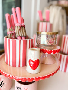 PINK & RED STRIPE pot and vase