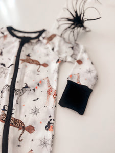 HALLOWEEN ZOO BOO • baby zipper pjs (one-piece)