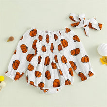 Load image into Gallery viewer, PUMPKIN • baby romper and headband set