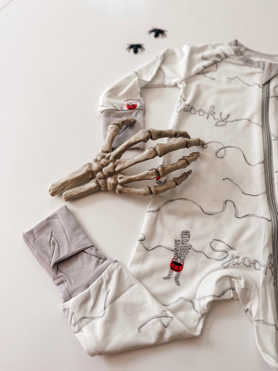 TRICK OR TREAT MUMMIES • baby zipper pjs (one-piece)