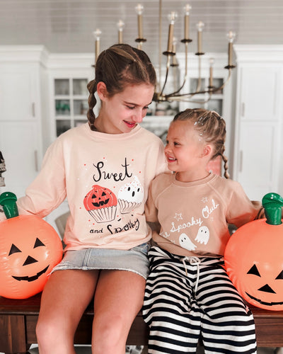 SWEET N SPOOKY Cupcakes• kids pullover (peach)