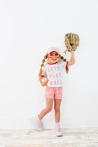 LET'S PLAY BALL • kids ringer tee (peony ink)