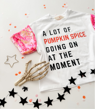 Load image into Gallery viewer, A LOT OF PUMPKIN SPICE • sequin sleeve tee (women + kids)