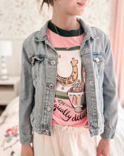 Load image into Gallery viewer, LUCKY • ringer tees (women + kids) pink + green