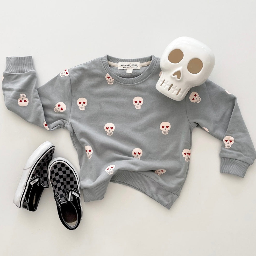 SKELLY LOVE• kids pullover SMOKE