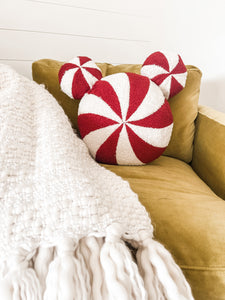 PEPPERMINT MOUSE • throw pillow