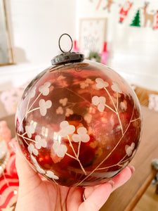 Winterbloom Etched Glass Ornament