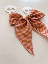Load image into Gallery viewer, PINK &amp; RUST CHECKER • bow by Shay &amp; Dash