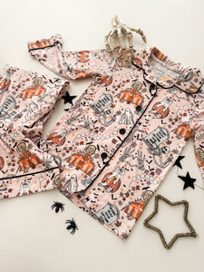 HOUSE IS HAUNTED • kids button down pj's (two-piece)