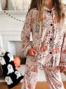 HOUSE IS HAUNTED • kids button down pj's (two-piece)
