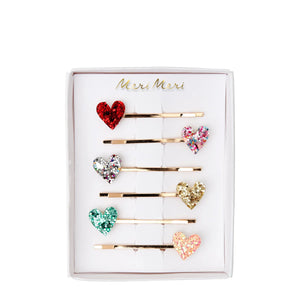 Glitter Heart Hair Slides by Meri Meri