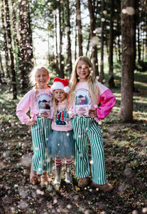 WINTERGREEN STRIPE • kids ankle pants