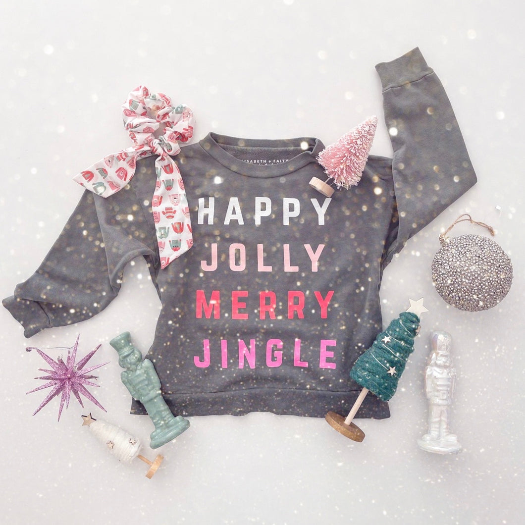 HAPPY JOLLY MERRY JINGLE • kids pullover