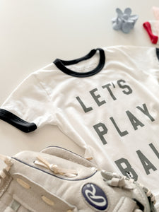 LET'S PLAY BALL • kids ringer tee (gunmetal ink) FLASH
