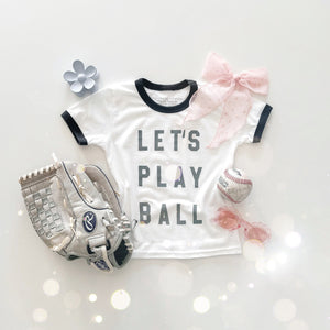 LET'S PLAY BALL • kids ringer tee (gunmetal ink)