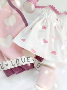 Paper Bag Twirl Skirt • PINK CONFETTI HEARTS