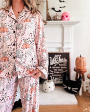 Load image into Gallery viewer, HOUSE IS HAUNTED • button down pj&#39;s (women) two-piece