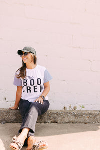 BOO CREW •contrast stripe sleeves (women + kids)