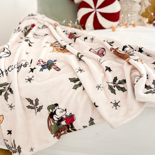 VINTAGE CHRISTMAS MOUSE + FRIENDS • throw blanket