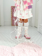 Load image into Gallery viewer, Paper Bag Twirl Skirt • PINK CONFETTI HEARTS