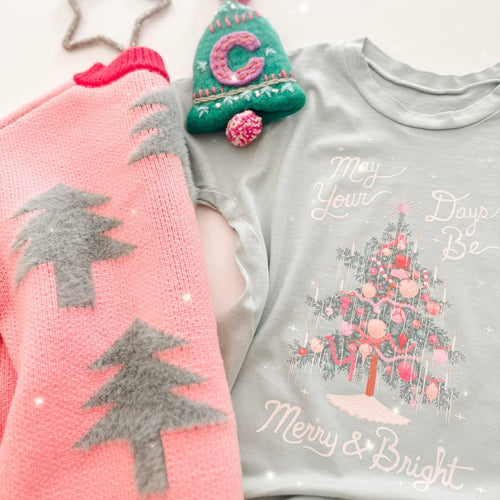 MERRY + BRIGHT • tee (women + kids) flash