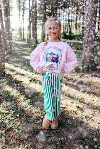 WINTERGREEN STRIPE • kids ankle pants