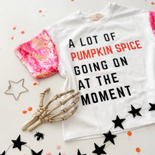 Load image into Gallery viewer, A LOT OF PUMPKIN SPICE • sequin sleeve tee (women + kids)