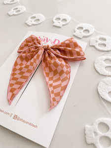 PINK & RUST CHECKER • bow by Shay & Dash