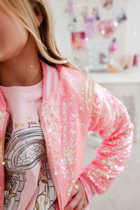 LOVER • sequin bomber jacket