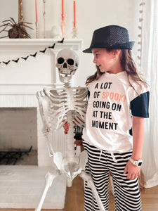 A LOT OF SPOOKY • color block tee (women + kids)CLOSEOUT