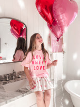 Load image into Gallery viewer, Paper Bag Twirl Skirt • PINK CONFETTI HEARTS FLASH